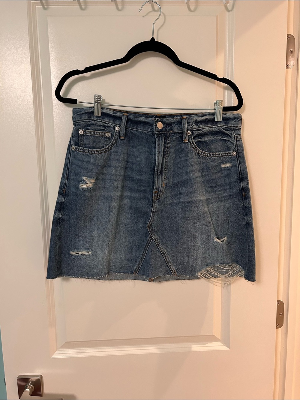 GAP Distressed Denim Mini Skirt - Blue